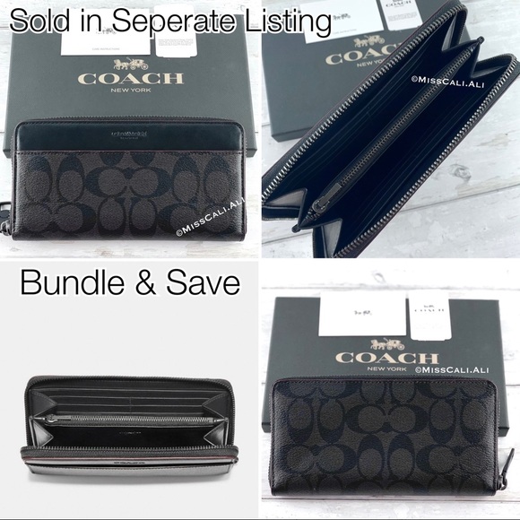 NWT COACH Signature Canvas Men’s Card Case Holder Bag - Picture 8 of 15